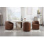 Chaise de salle à manger rembourrée à dossier demi-tonneau avec roulettes pivotantes avec accoudoirs modernes pour salle à manger / cuisine (ensemble de 1)-106815344
