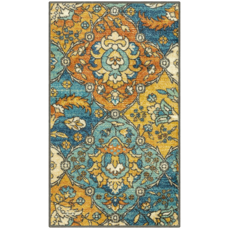 Tapis bleu lavable Sutton, Rectangle 1 pi 8 po x 2 pi 10 po