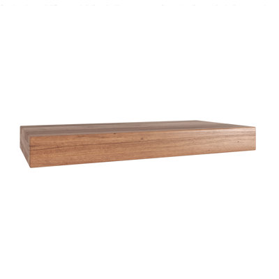 18" Manada Hollow Floating Teak Wall Shelf
