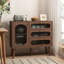 Armoire décorative avec 3 tiroirs et porte, armoire de rangement avec tablettes