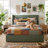 Modern Wingback Upholstered Platform Bed-1529576909-1529576910
