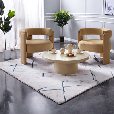 Chaises d'appoint en velours, style Mid-Century moderne en bois confortable pour le bureau personnel