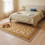 Tapis Lowland2 moderne à motifs mosaïques abstraites or, vert et gris, lavable à la machine, antidérapant, à poils courts, pour l'intérieur et l'extérieur, adapté aux animaux domestiques, idéal pour le salon, la chambre, la salle à manger, l'entrée, le couloir ou le bureau.-2019004964