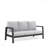 75" All-Weather Aluminum 3-Seat Patio Sofa With Thick Light Gray Cushions & Black Frame-328072585