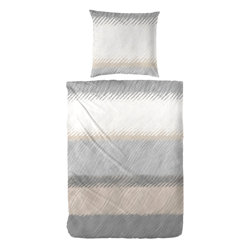Revakshi Cotton Striped Duvet Cover Set with Pillow Shams Included, Single Duvet Cover + 1 Standard Pillowcase