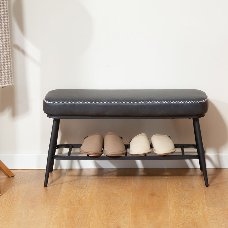 4 Pair Shoe Storage Bench, Charcoal Grey