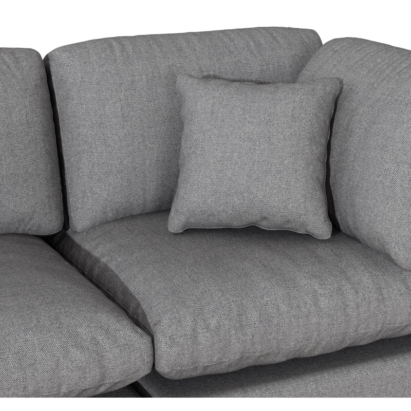 Canapé modulaire rembourré 3 pièces Jossa, Gris chenille