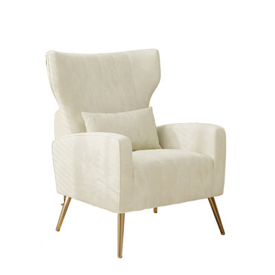 Fauteuil d'appoint Mid-Century rembourré en tissu de velours