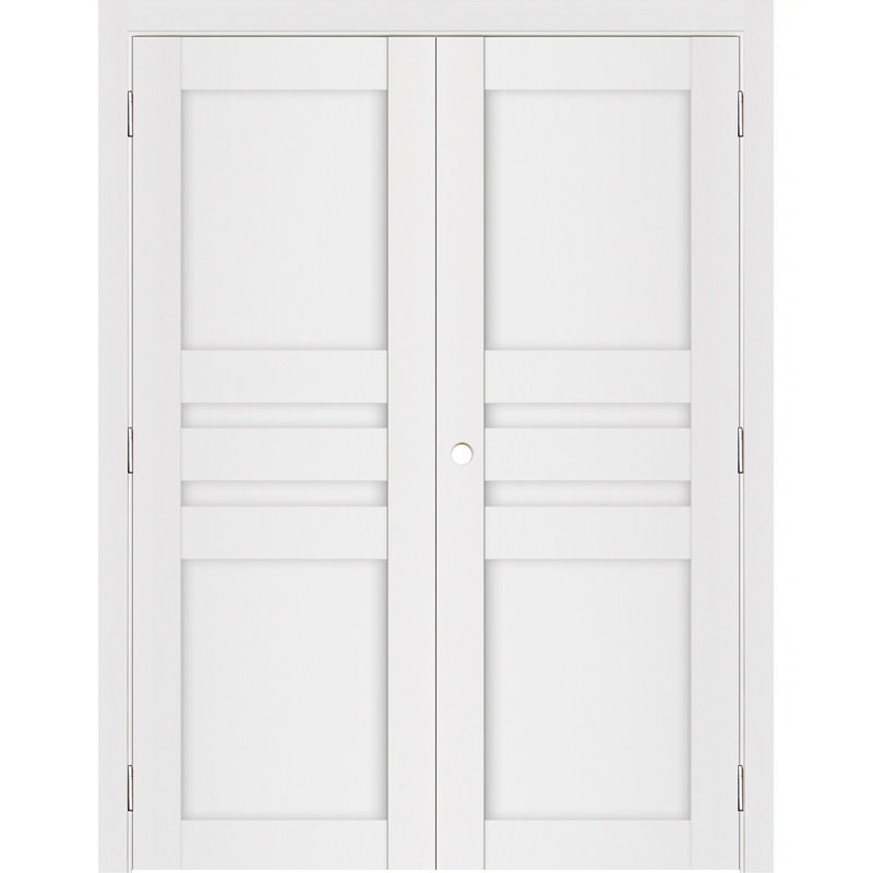 Double porte intérieure stratifiée blanc doux pré-suspendu Stile 032, 60 po x 96 po, Droite / vers l'intérieur