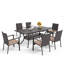 Ensemble repas pour 6 personnes avec table rectangulaire extensible Gingras, coussins inclus-1375868776
