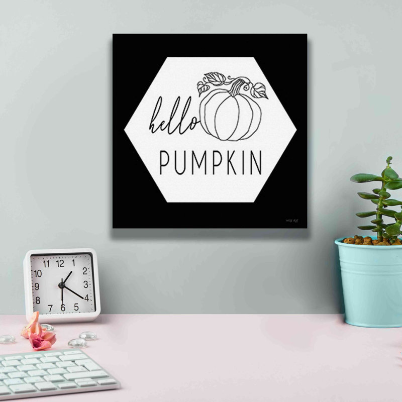 «Hello Pumpkin Hexagon» par Cindy Jacobs, estampe numérique sur toile, H 12 po x l 12 po x P 0,75 po