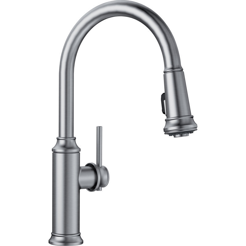 Empressa High Arc Pull-Down Dual-Spray Kitchen Faucet, Stainless Steel