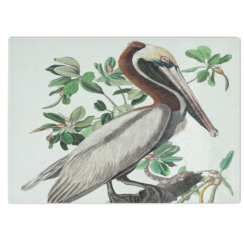 Tempered Glass Pelican Chopping Board, 28.5 cm W x 20 cm L