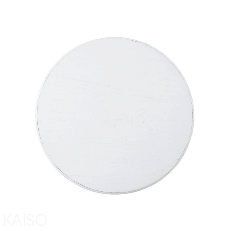 Round Pedestal Accent Table, White