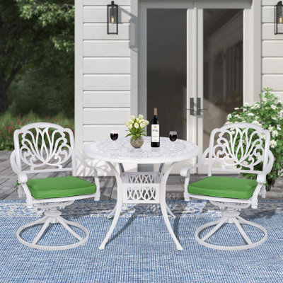 Ensemble bistro rond avec coussins 35,4 po