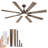 Cissline 72" 8-Blade Black Indoor/Outdoor LED Ceiling Fan with Light and Remote for Living Room/Bedroom/Kitchen-586746569-586746568-586746581