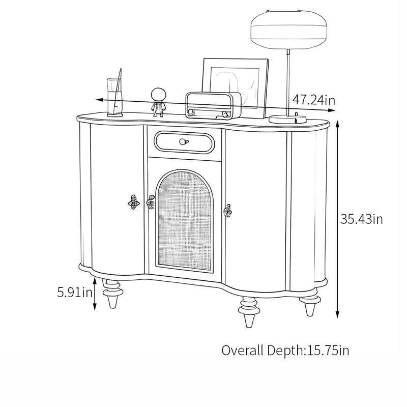 Armoire d'appoint européenne rétro moderne., Crème, crème