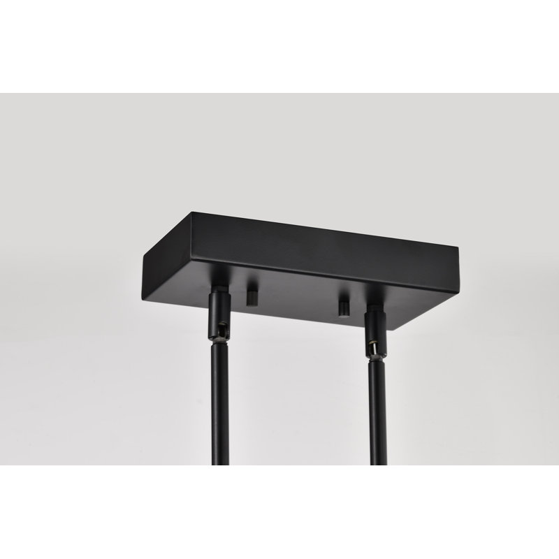 Adjua - Luminaire suspendu pour îlot DEL de 44 pouces - Noir mat - Lentille en acrylique