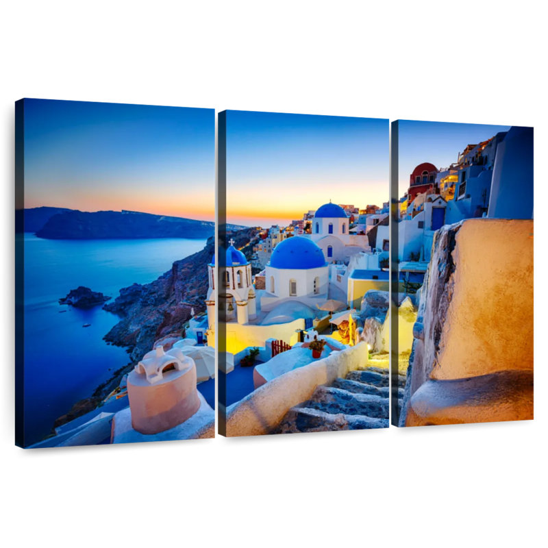 Sebbie Dusky Oia, 42" H x 65" W
