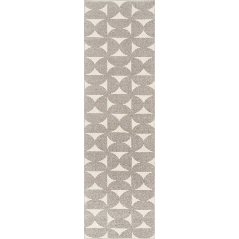 Tapis gris Cristin Eclectic Bohemian, Tapis de couloir 2 pi 2 po x 7 pi 6 po