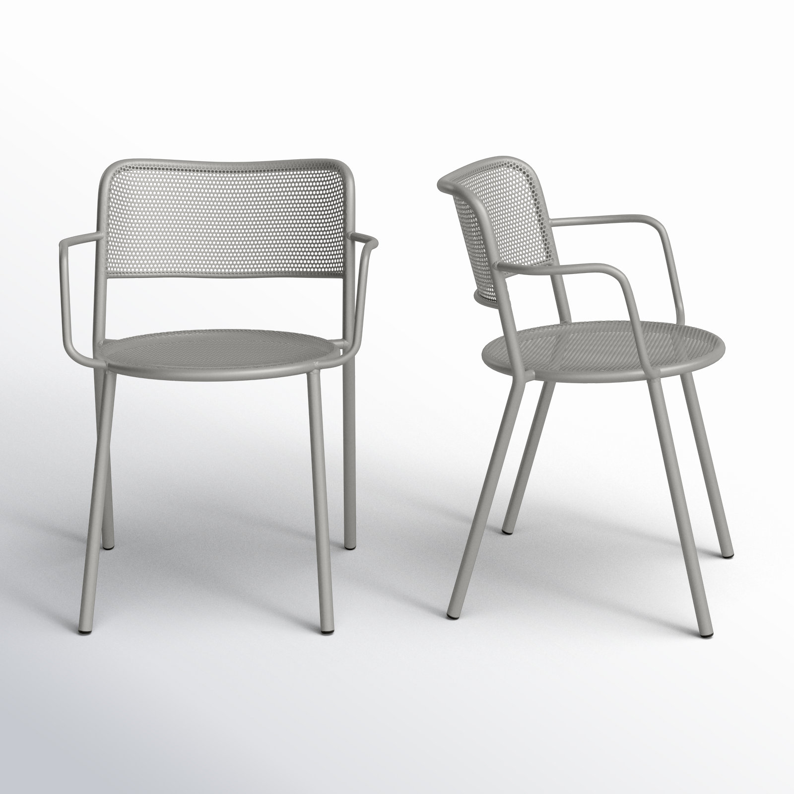 Wimberley Outdoor Armchair In Black - Set Of 2, Oyster Gray