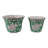 Set Of 2 Ceramic Planters With Embossed Floral Detailing And Scalloped Rims