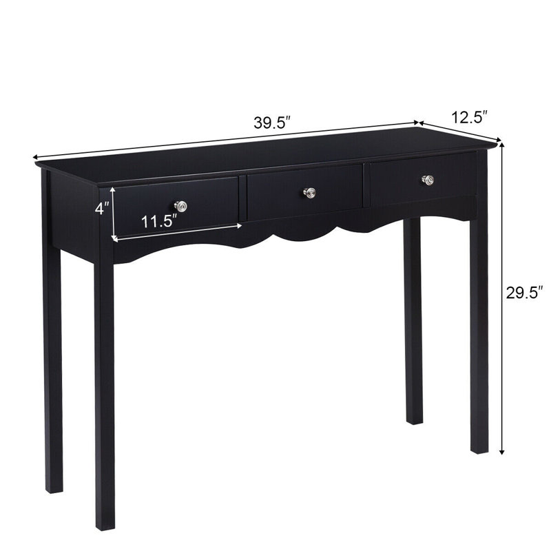 Aubin 100.3cm Console Table, Black