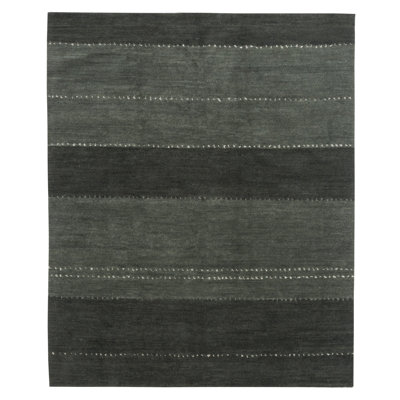 Supai Wool Striped Area Rug in Green