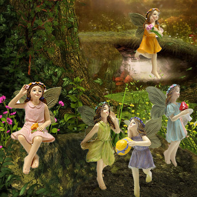 5 pièces de figurines de fée et d'elfe de Noël, décor miniature de village au pôle Nord pour arbre de Noël, manteau de cheminée, présentoir des Fêtes, décoration de boîte-cadeau et décorations d'hiver