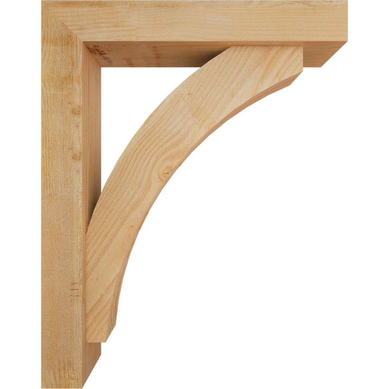 Thorton Block Bracket with Offset Brace, 38 x 30, 6"W Douglas Fir (Rough Sawn)