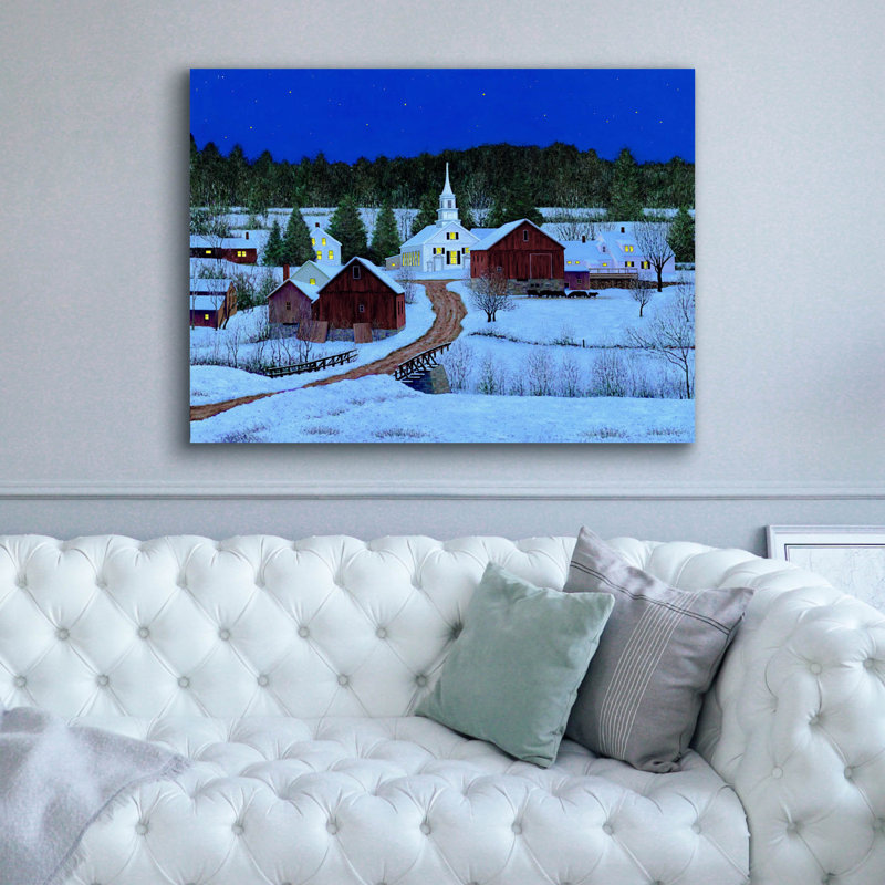  «Village» par Michael Fratrich, art mural sur toile, 54 po x 40 po, H 40 po x l 54 po