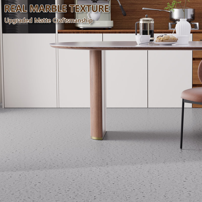 FLYFISH 12" x 12" Peel and Stick Floor Tiles, 1.2 mm Thick Vinyl Flooring, 20 Tiles, Mineral Speckle, Mineral Speckle