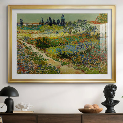 Jardin fleuri avec sentier - Vincent van Gogh - Reproduction encadrée avec passe-partout et verre - 1888