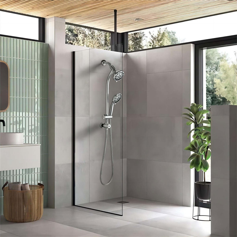 No-Tool Installation 5" Rain Shower & 7-Spray Handheld Combo with 26" Adjustable Slide Bar, Dual Flow 1.8GPM WaterSense​