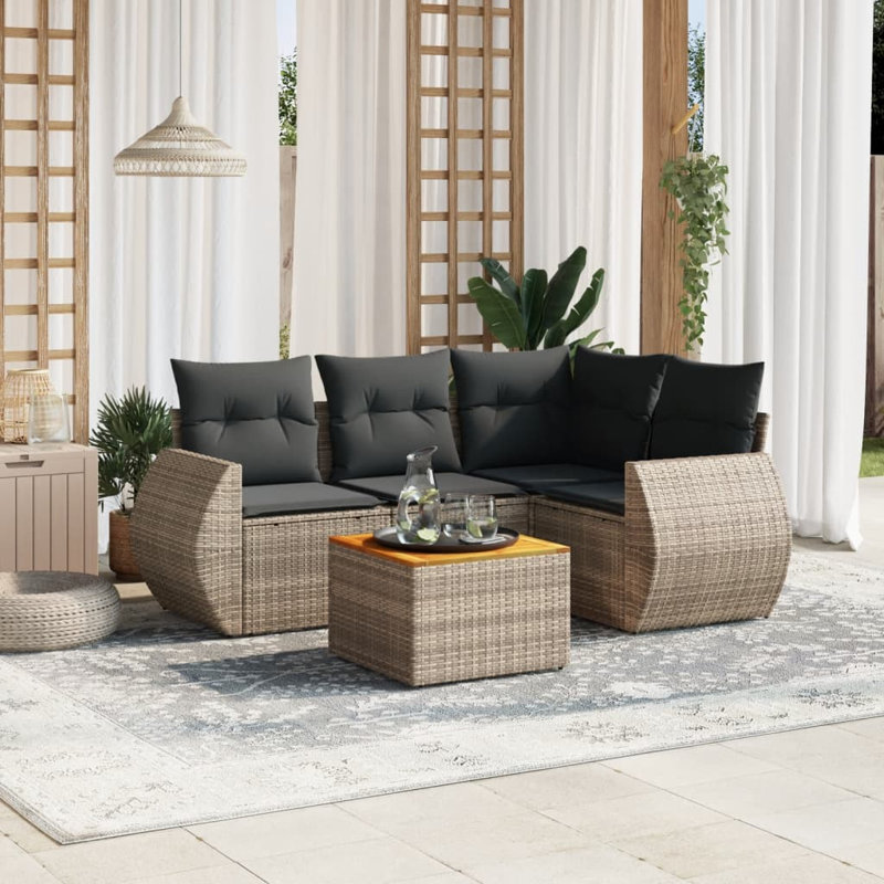 Ensemble de canapé de jardin Vidaxl gris