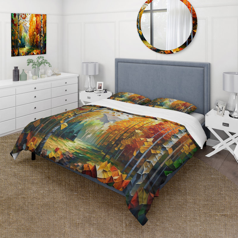 Ensemble de housse de couette Path Into The Forest III - Landscape Forest - Microfibre de polyester