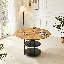 Table de salle à manger ronde Bonelli, table de salle à manger de ferme de 47,3 po avec tablette de rangement, plateau de table en bois avec structure en métal, table de cuisine et de salle à manger noire / bois fendue et peu encombrante.