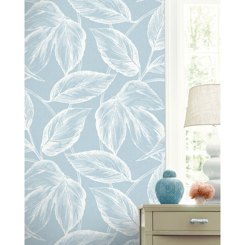 Rouleau de papier peint Kashayla L 27 pi x l 27 po, Bleu pastel