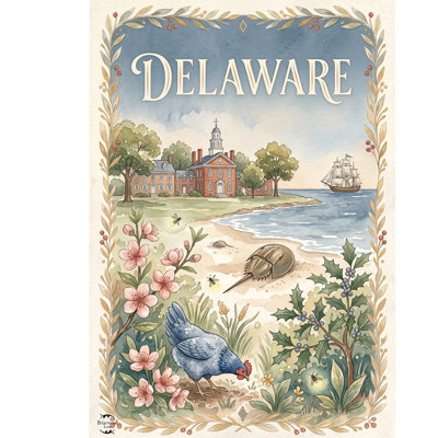 Delaware State Pride Garden Flag 12x18