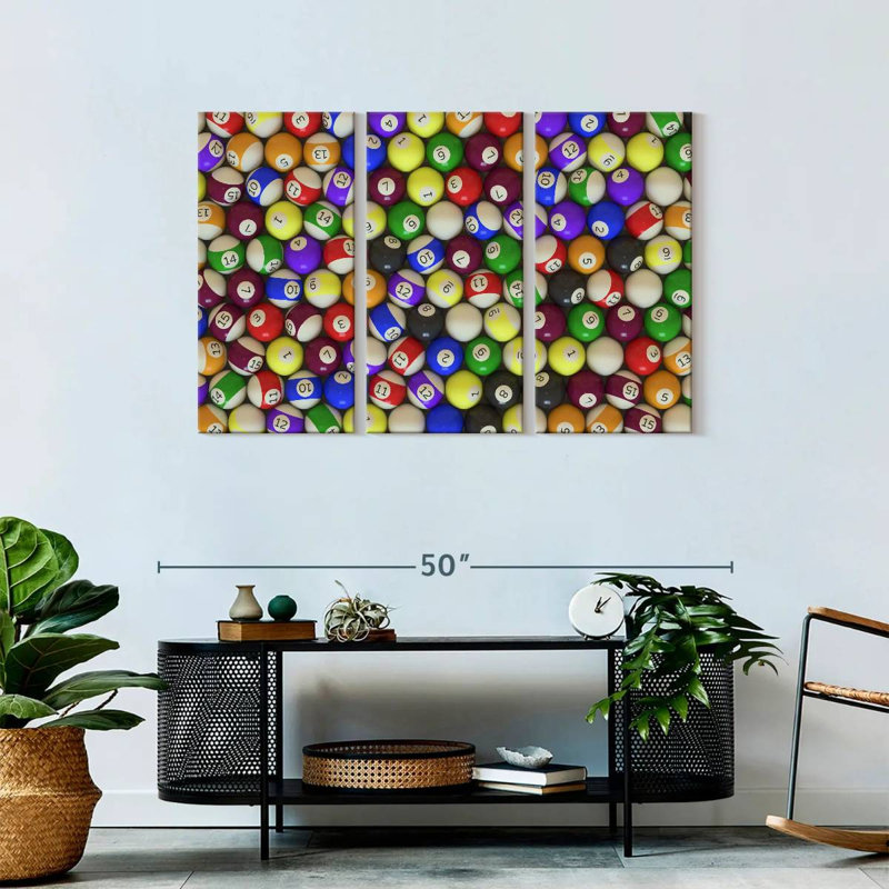 «Billiard Collection», 3 pièces sur toile, H 28 po x l 45 po x P 1,25 po
