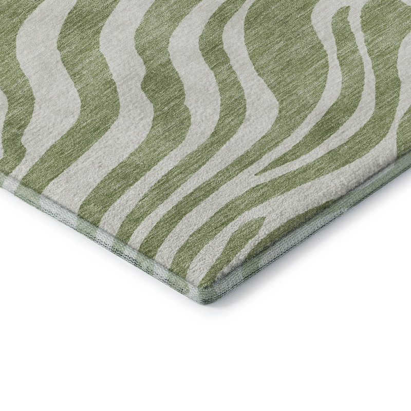Tapis à motif animal lavable de qualité supérieure Goulven AMF1042, Rectangle 8 pi x 10 pi