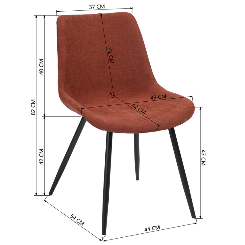 Dynamite 47cm H Upholstered Side Chair, Red