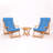 3-Piece Garden Table & Chairs Set, Solid Beech Wood, 15.7 x 15.7 x 15.7 in Table & 19.7 x 31.9 x 19.7 in Chairs | No Varnish, Water-Based Preservative, Blue & Natural Finish | Perfect for Outdoor Relaxation-893754689