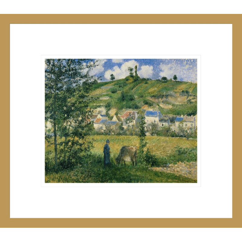 «Landscape at Chaponval» par Camille Pissarro, impression giclée sur cadre, H 13,75 po x l 15,56 po