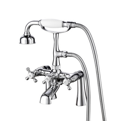 3 Handle Bathroom Clawfoot Tub Faucet with Diverter