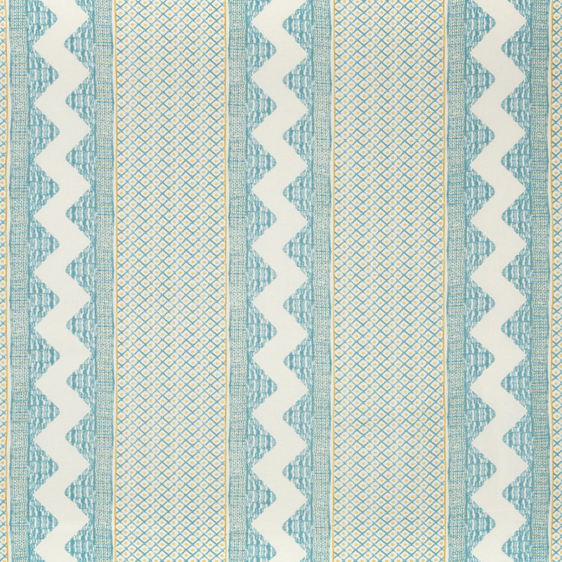 Avondale Whitaker 100% Linen Fabric, Ocean/Gold