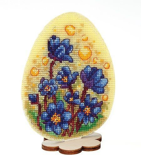 Blue Hepatica Counted Cross Stitch Kit by Alisena 8003A