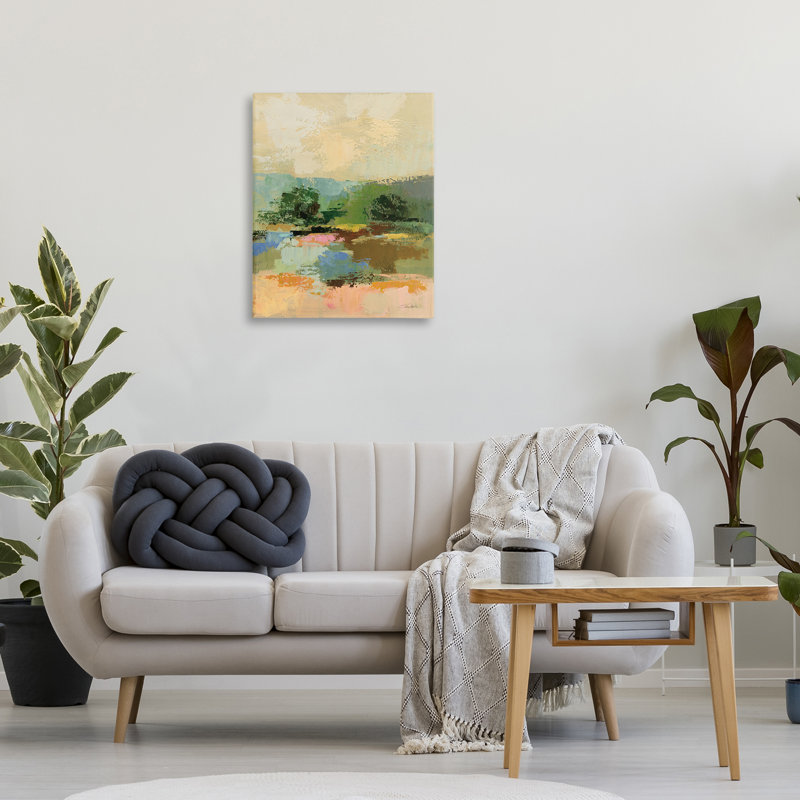 Across The River, art mural sur toile abstrait par Silvia Vassileva, H 30 po x l 24 po