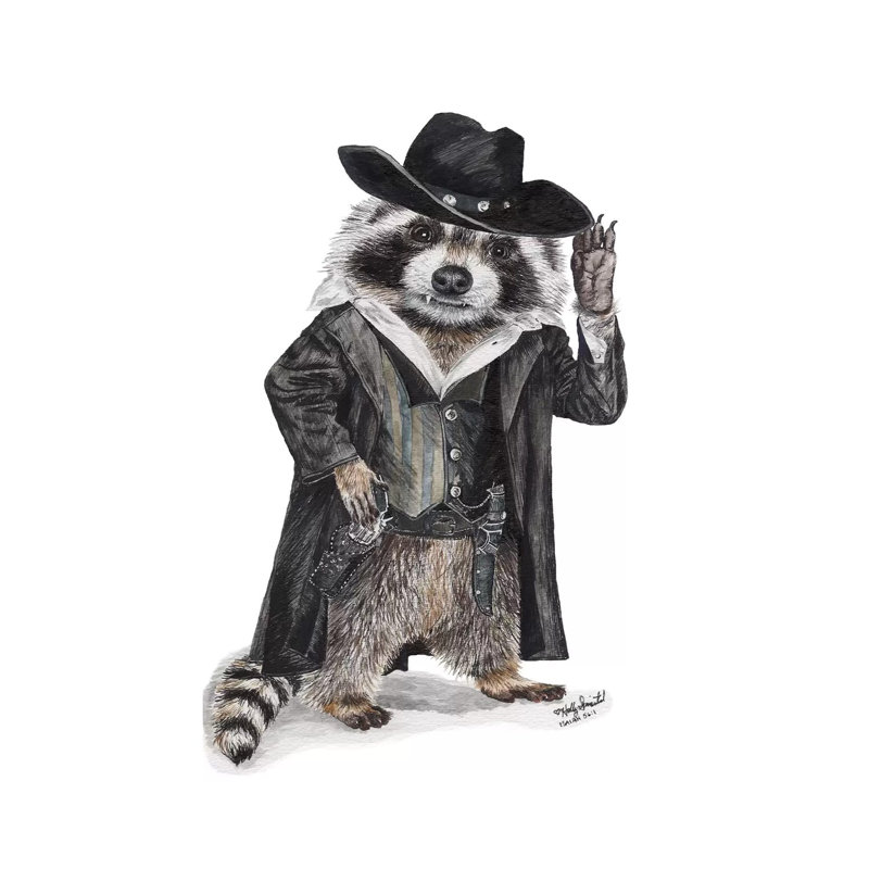 «Raccoon Bandit» par Holly Siment, reproduction d'art sur toile tendue, H 26 po x l 18 po x 1,5 po