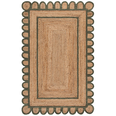 Natural Fiber Handwoven Jute Geometric Indoor Use Only Rug